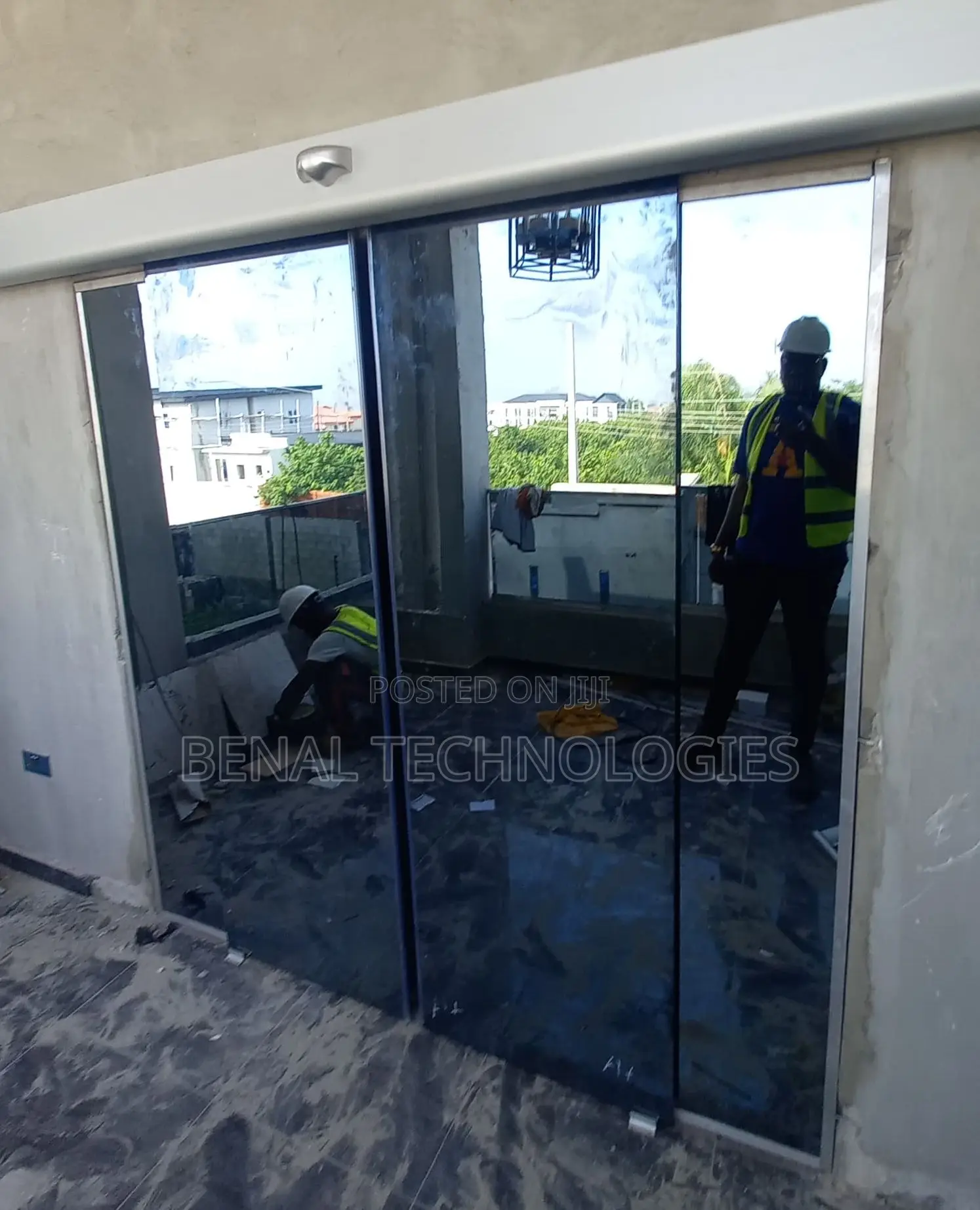 Sensor-Operated Glass Sliding Door