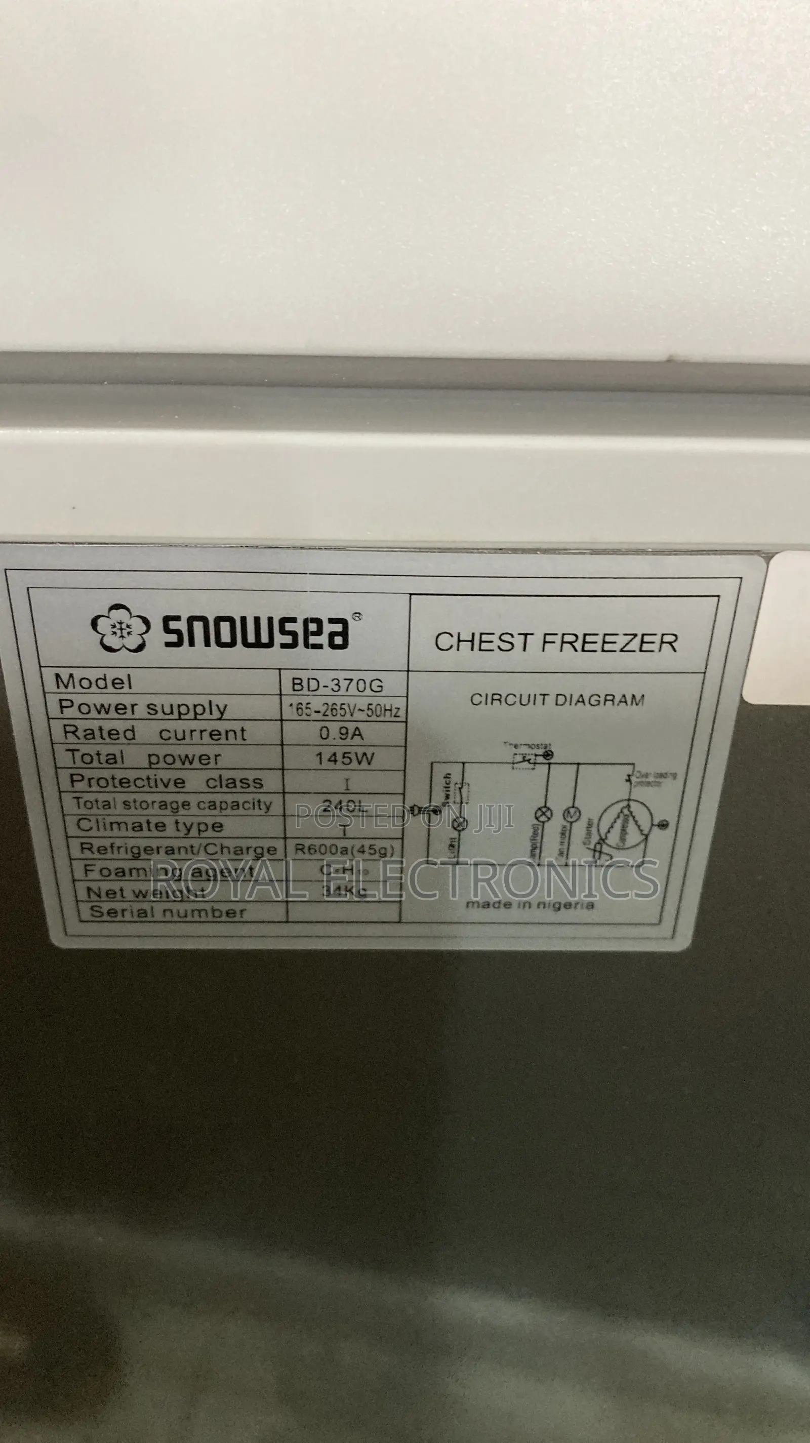Spacious Snowsea Deep Freezer 240L BD-370G