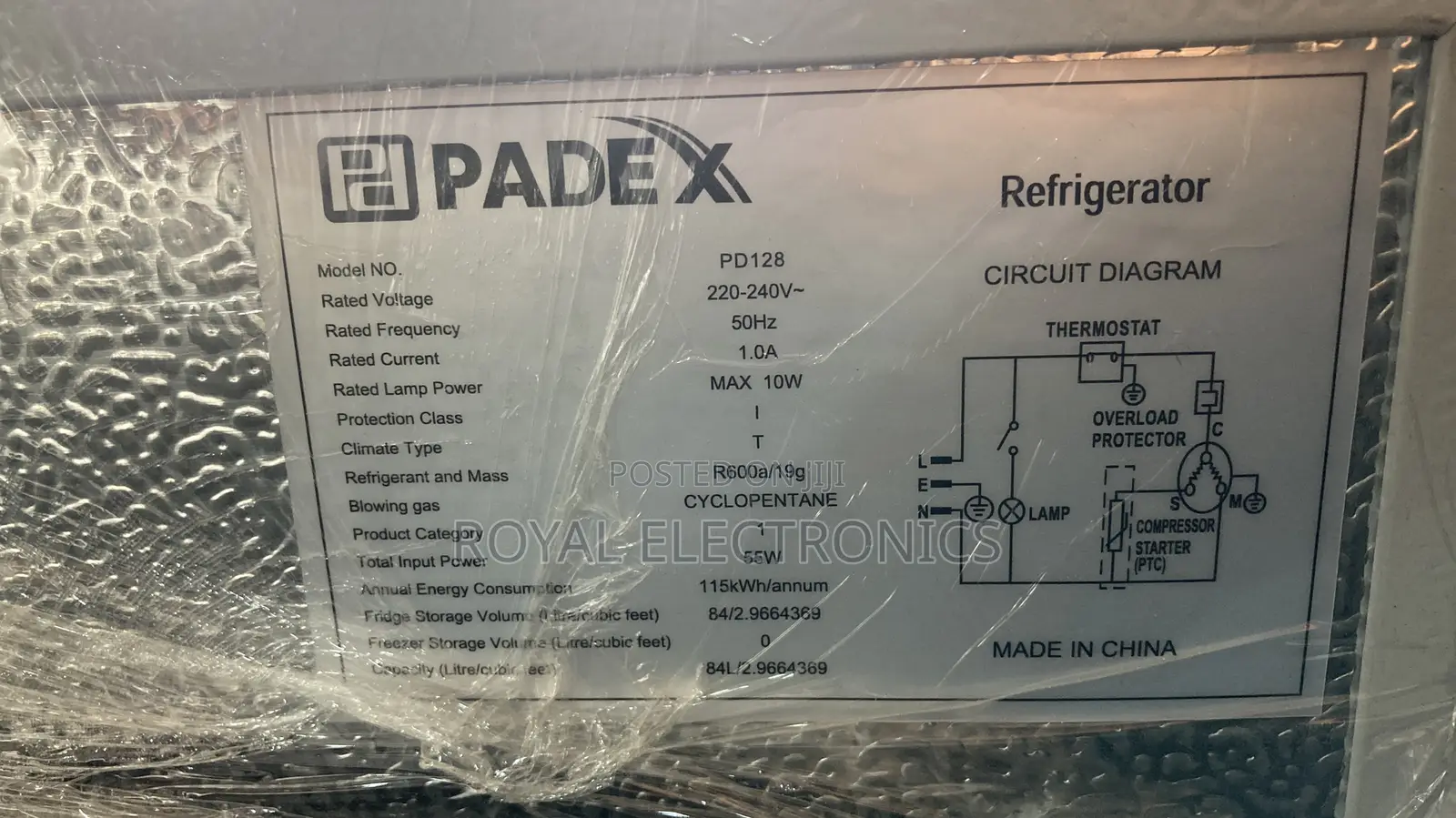 Padex Refrigerator 84L PD128