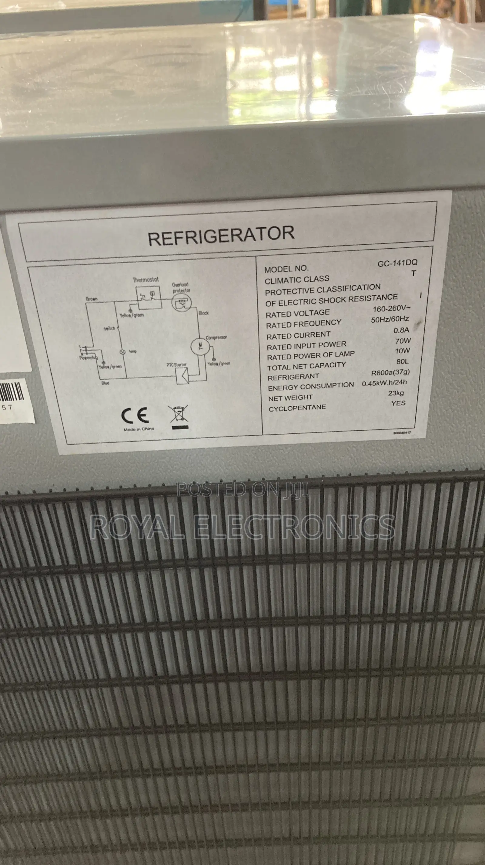 Silver Lg Refrigerator-freezer 80l Gc-141dq