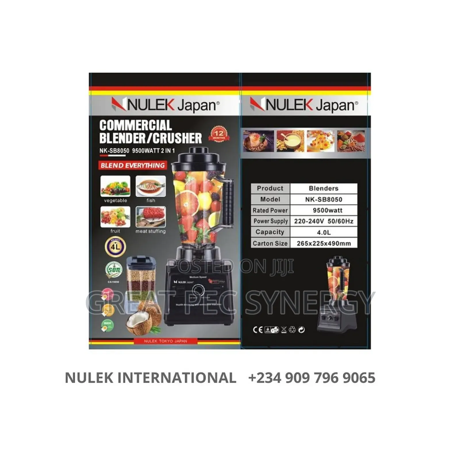 Nulek Japan Commercial Blender And Crusher