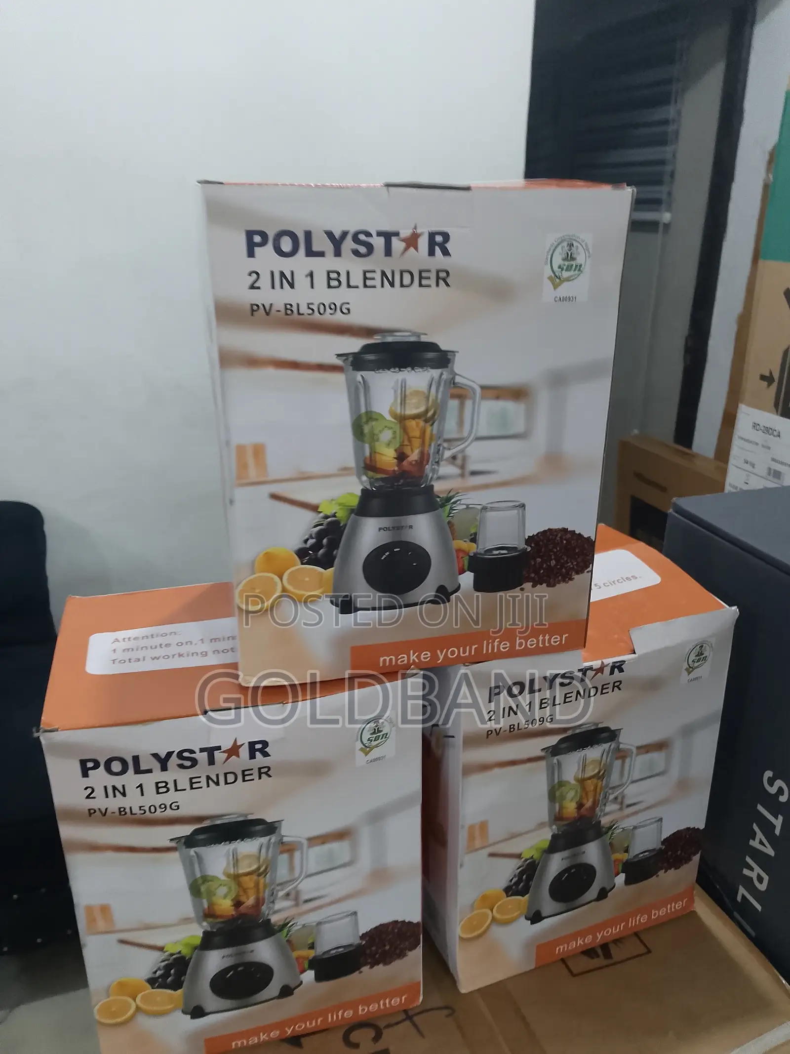 Best Market Polystar 1.5L 2in1 Blender Pv-Bl509g