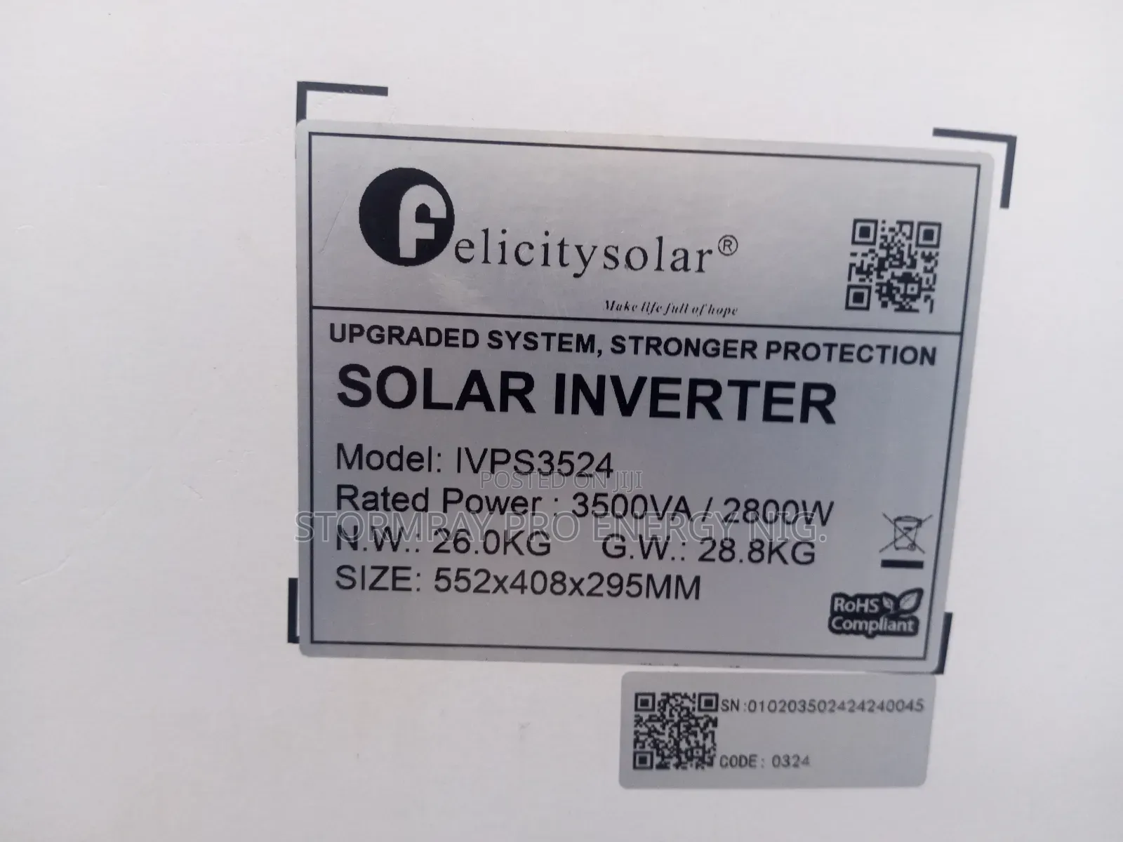 3.5kva 24v Felicity Inverter.