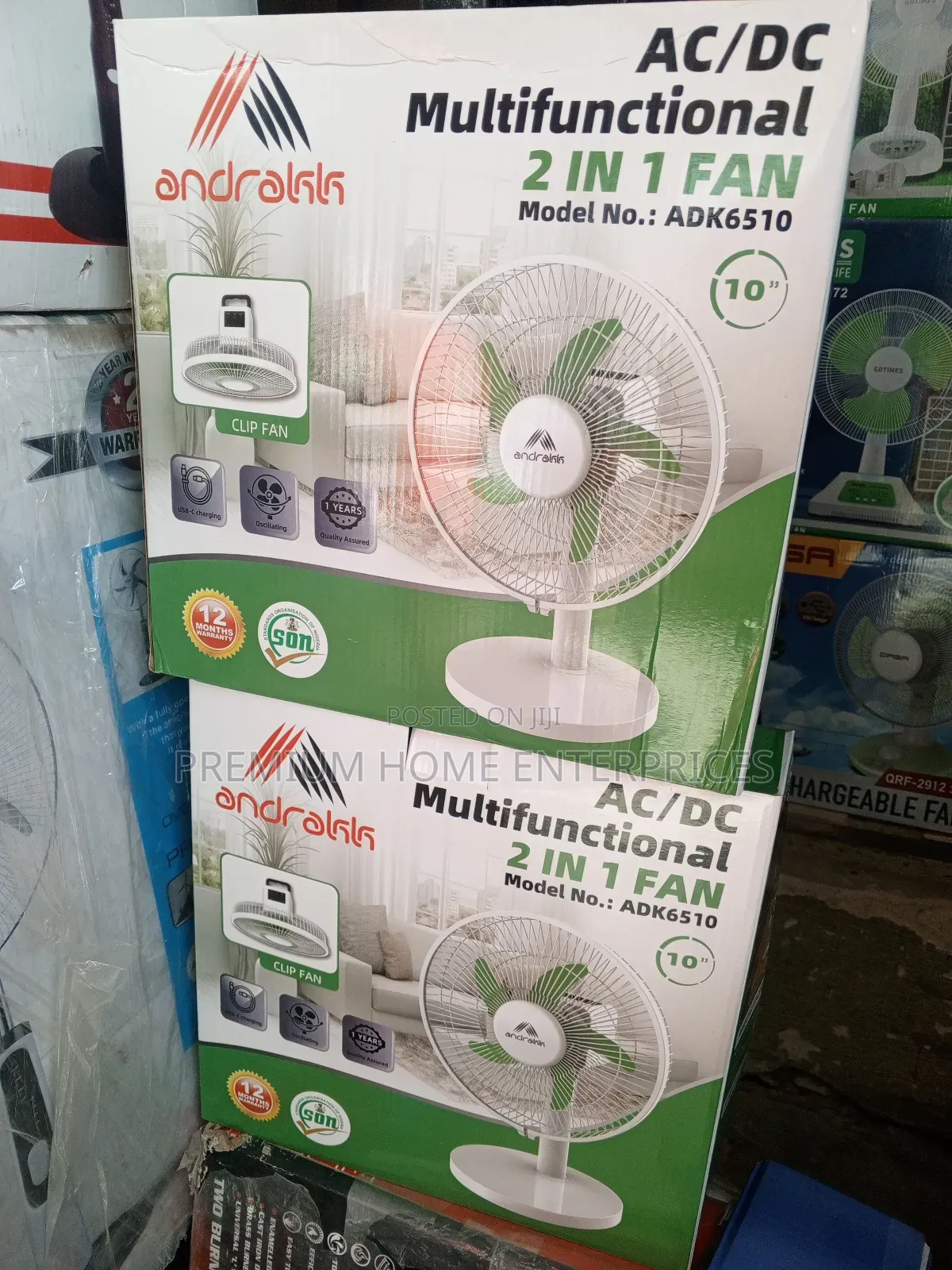 Andrakk Rechargeable 2 in 1 Table Fan 10 Inches