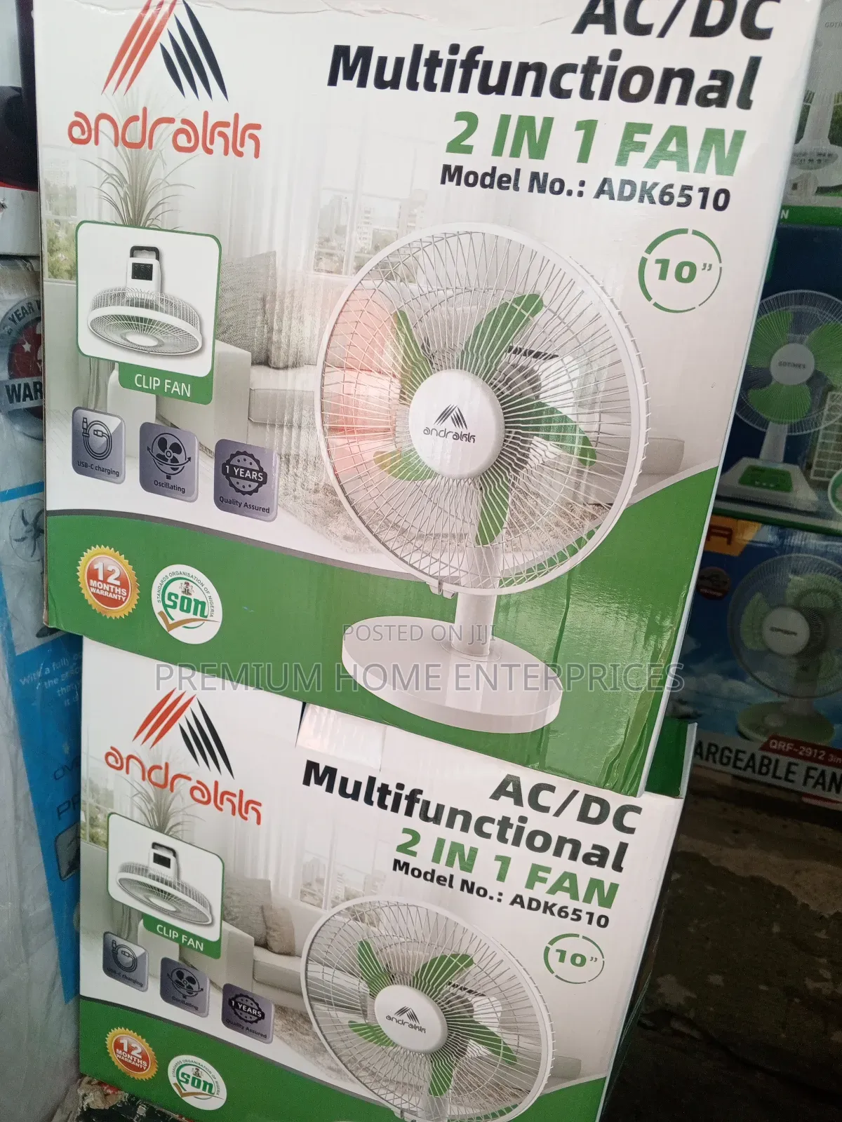 Andrakk Rechargeable 2 in 1 Table Fan 10 Inches