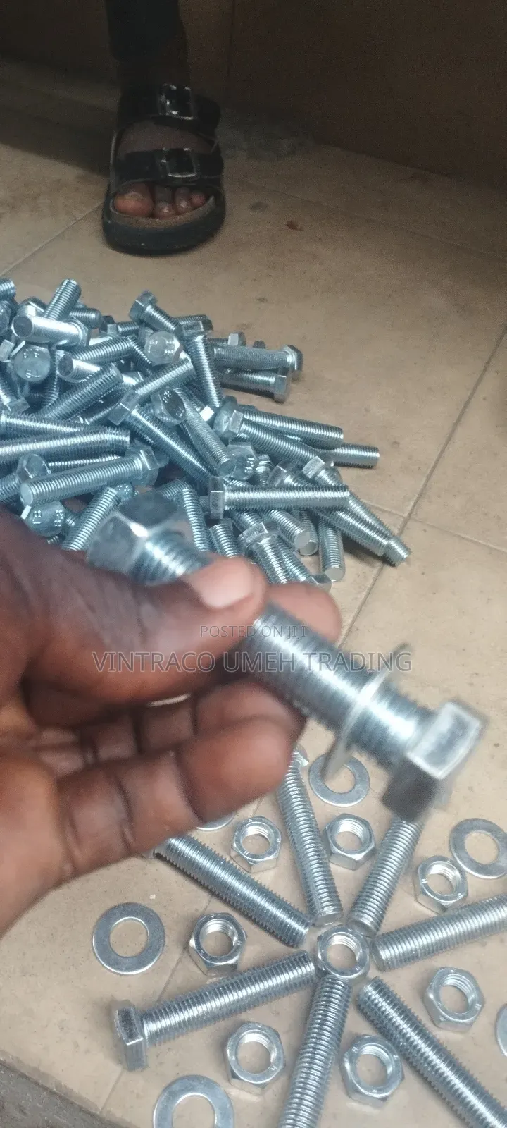 M16 X 80mm Bolt Nut and Washer, Grade 8.8, Galvanized