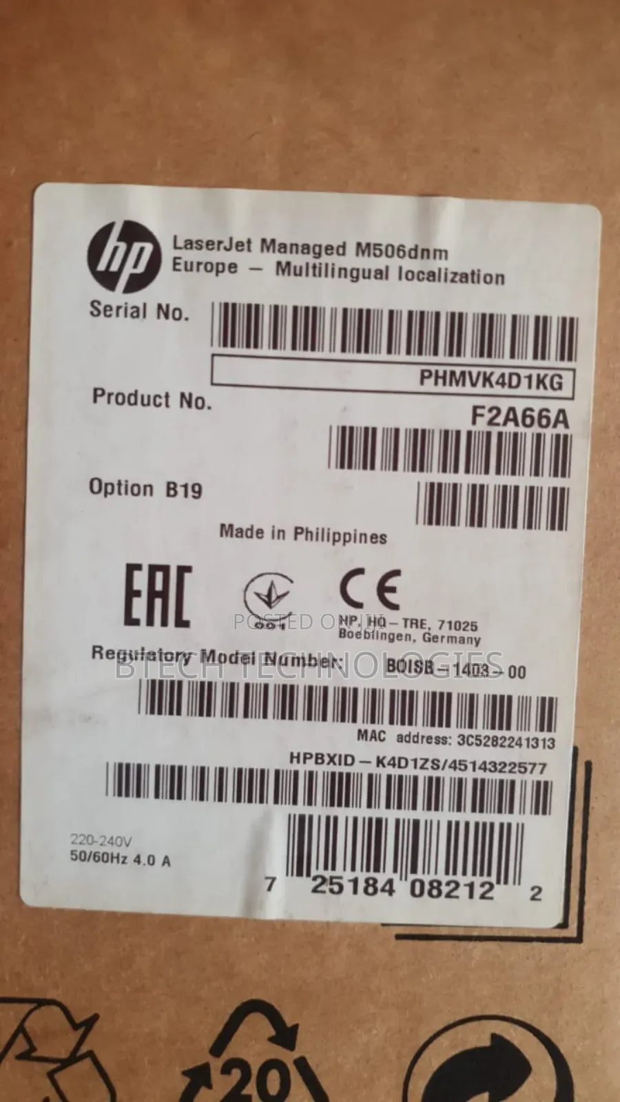 New HP Laserjet Managed M506dnm Mono Laser Printer