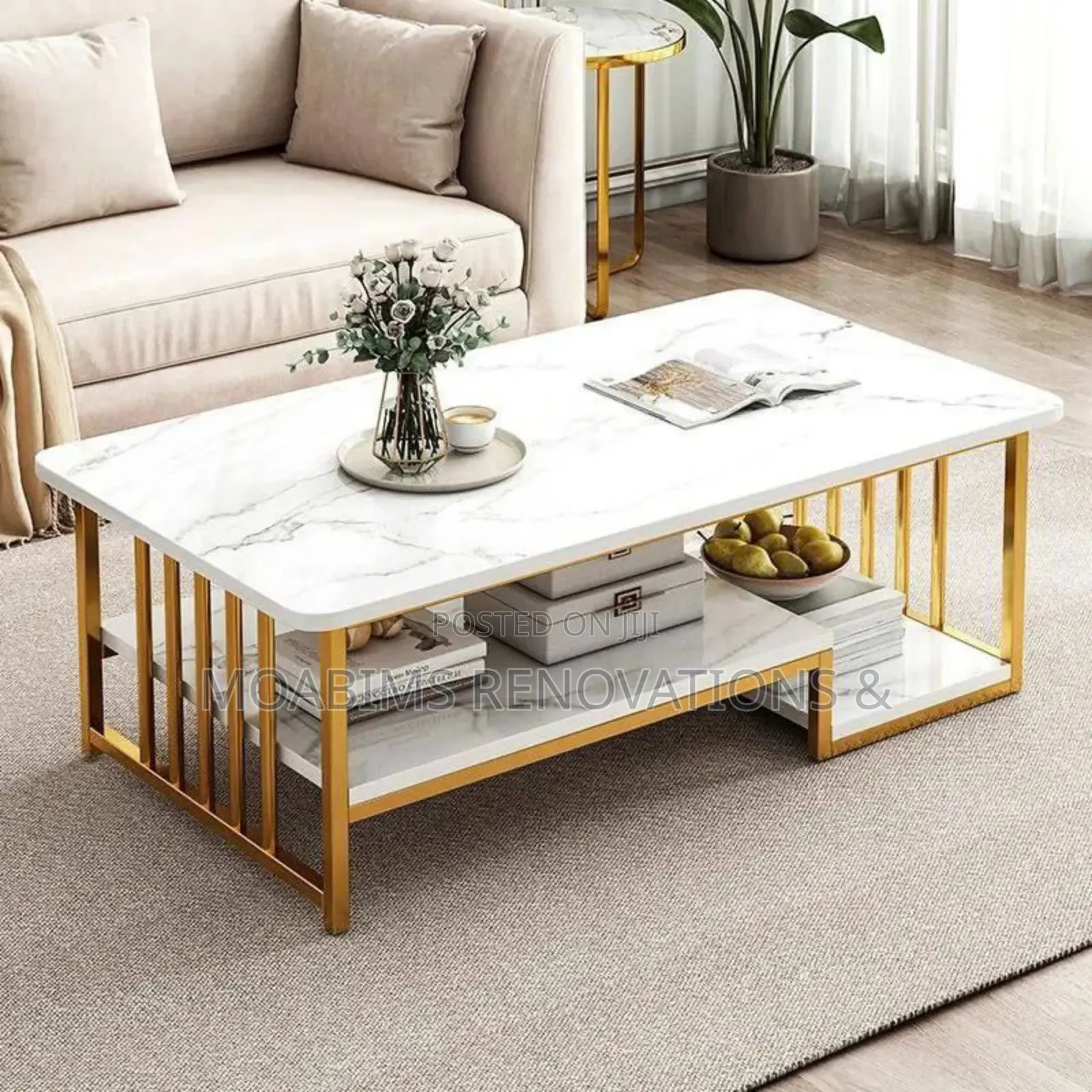 Luxury Nordic Faux Wooden Top Center Table