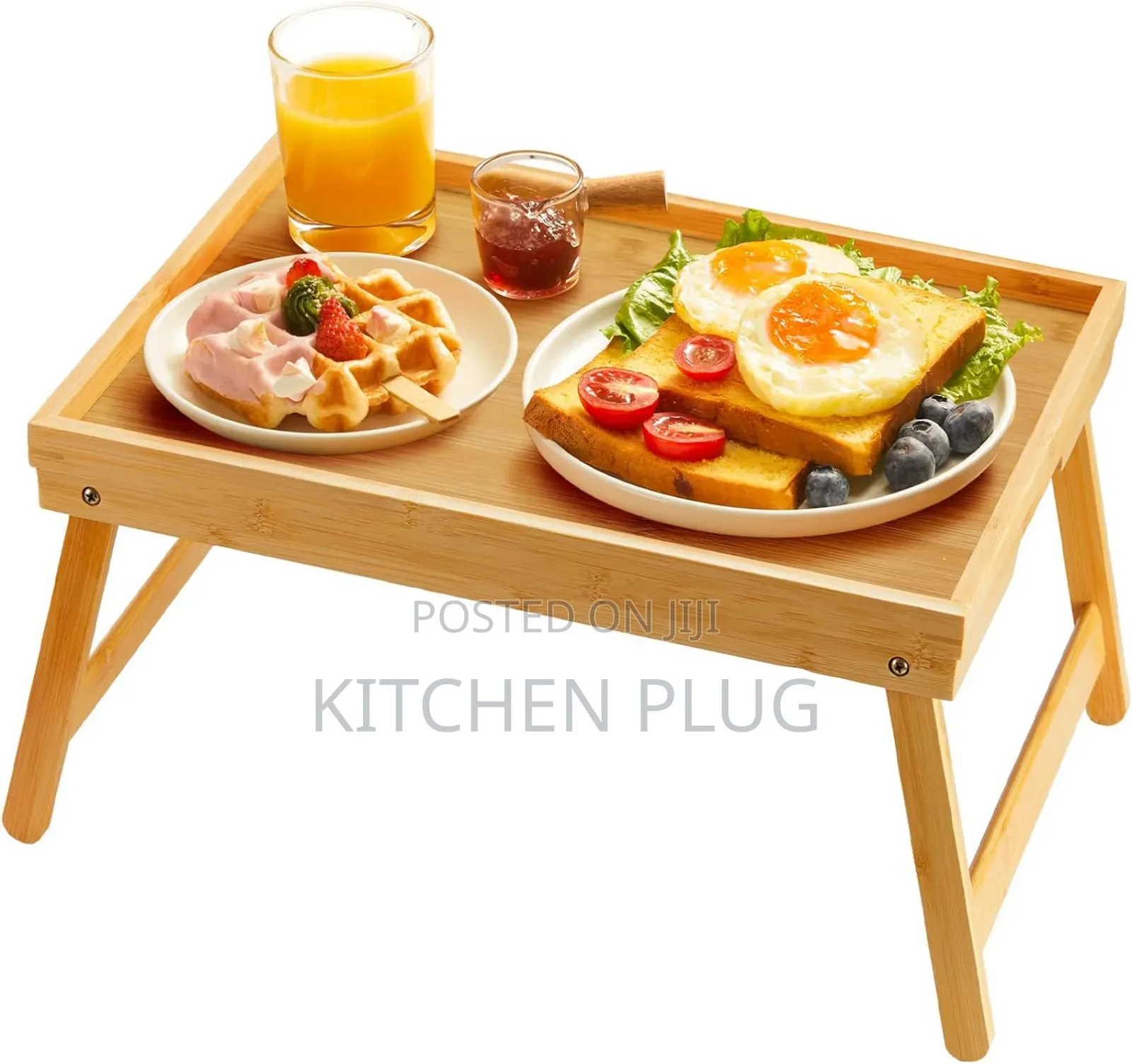 Bamboo Bed Tray Table With Foldable Legs