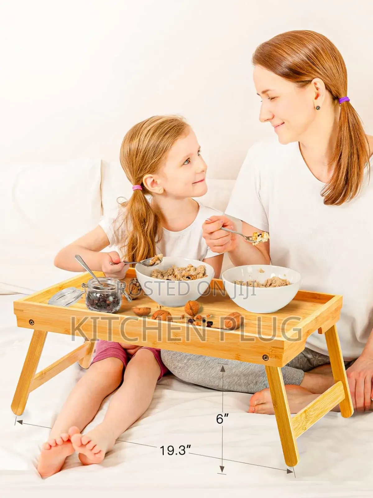 Bamboo Bed Tray Table With Foldable Legs