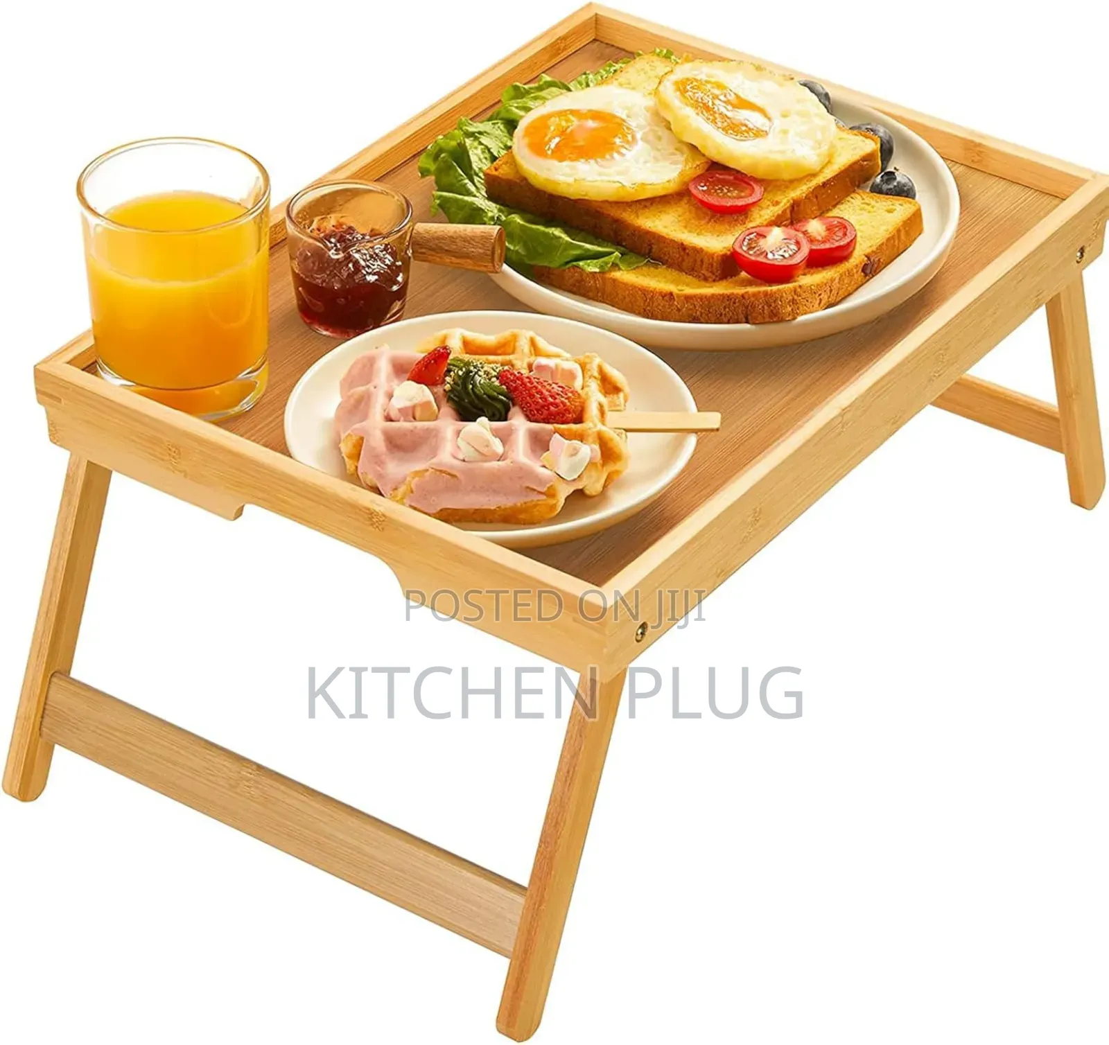 Bamboo Bed Tray Table With Foldable Legs