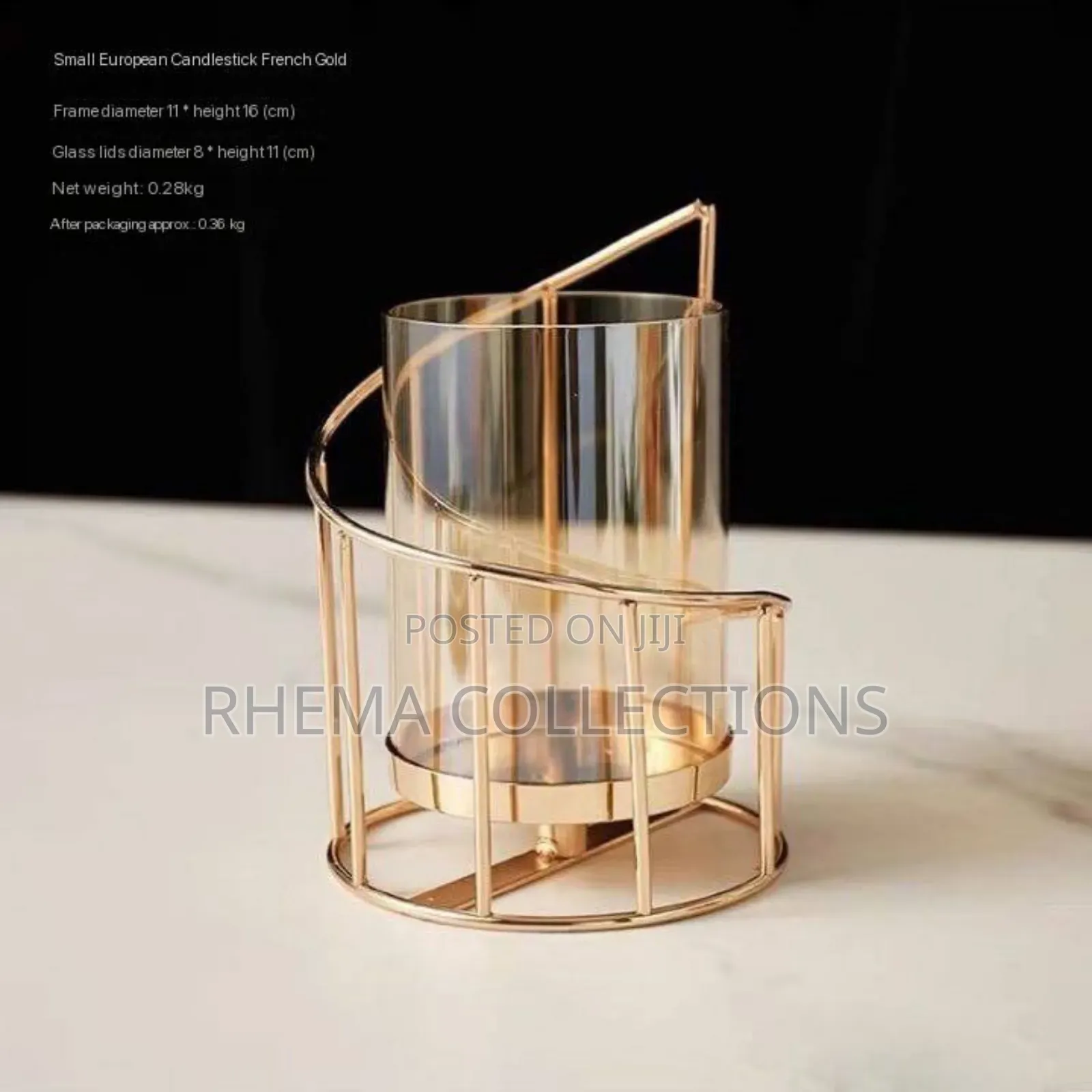 European Exotic Gold Crafted Glass Dry Flower Luxury Decor