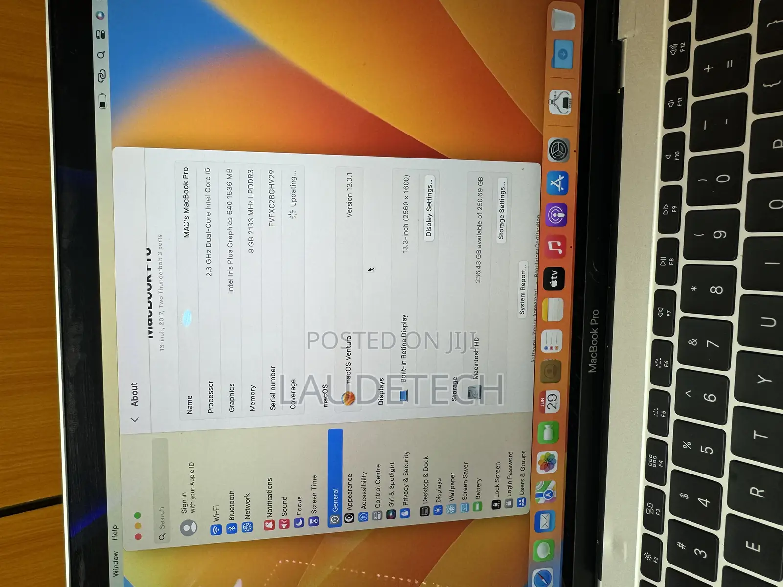 Laptop Apple MacBook Pro 2017 8GB Intel Core I5 SSD 256GB