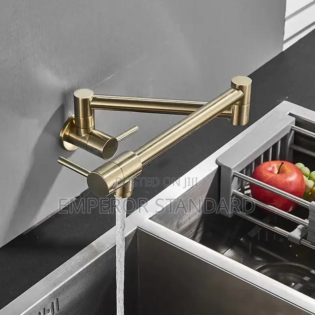 Wall Mounted Kitchen Sink Tap Faucet Brass Single Cold