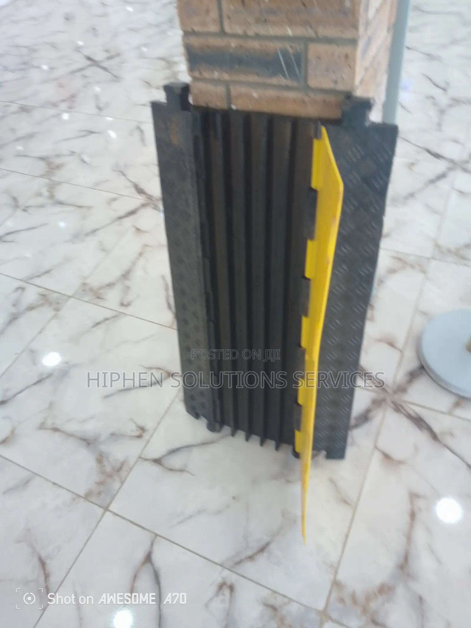 Cable Ramp Cover For Indoor Outdoor, Black & Yellow