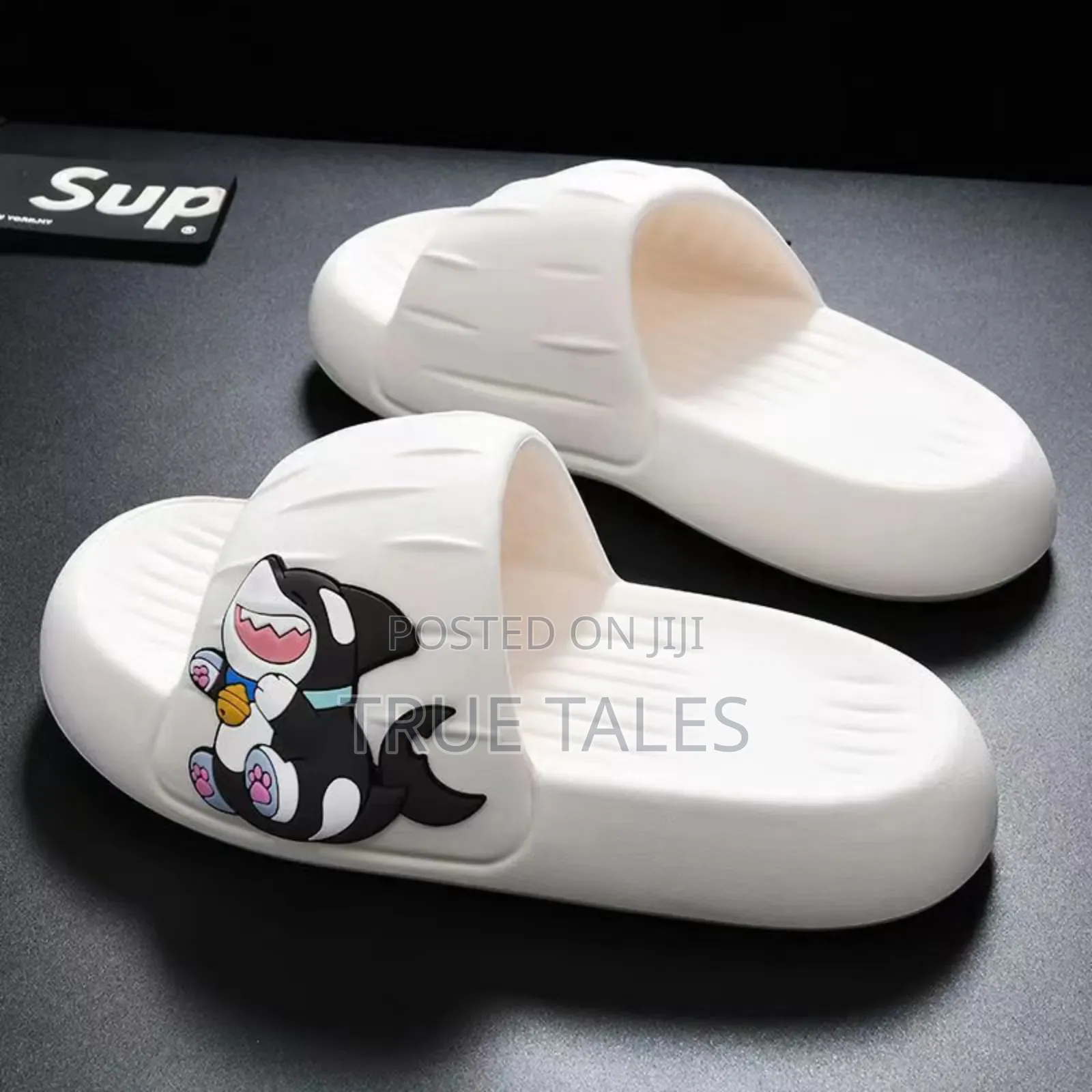 Black And White Colours Jelly Slides Slippers