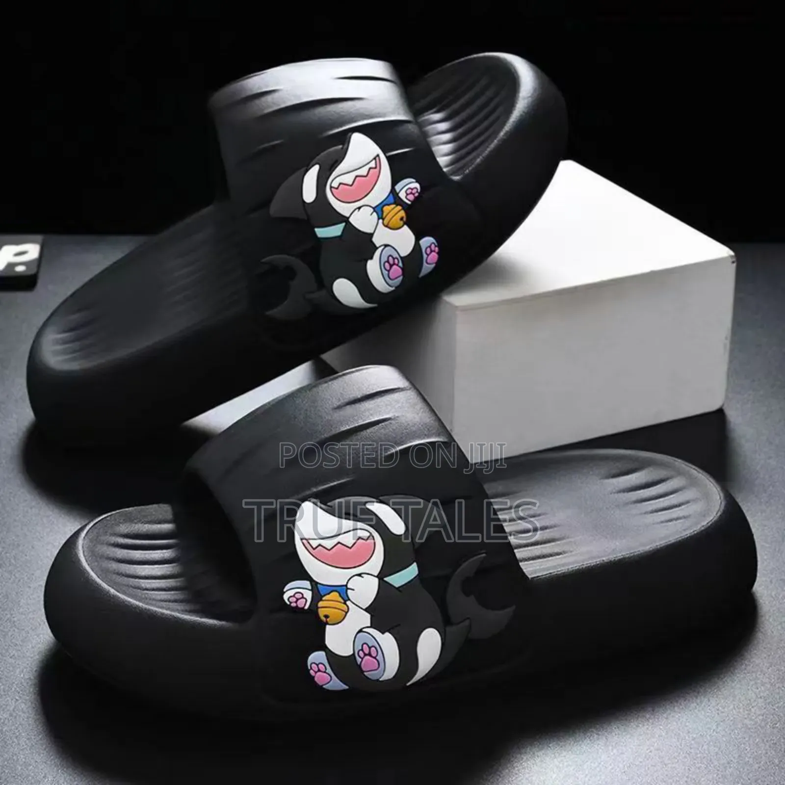 Black And White Colours Jelly Slides Slippers