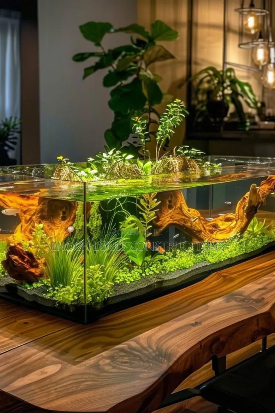 We Build Large Aquarium Fish Tank With Water Fountain