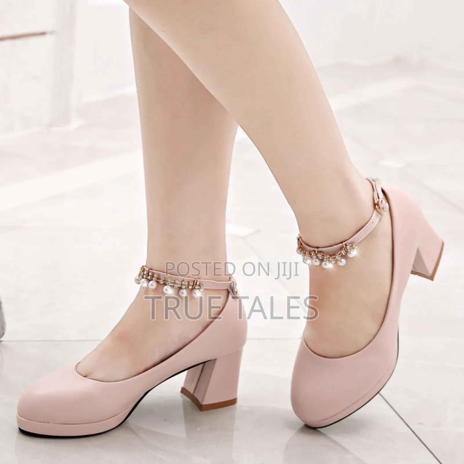 Stone Embellished Girls Formal Medium Heel Shoes Size 35to40