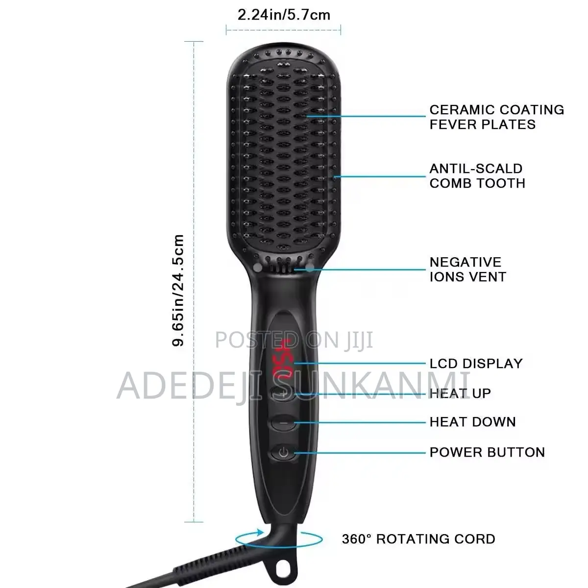 Hair Straightener Brush Electric Beard Straightener