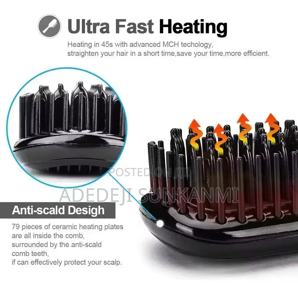 Hair Straightener Brush Electric Beard Straightener