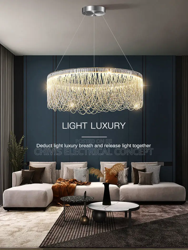 Minimalist Modern Led Chandelier Home Lighting Brushed Rings