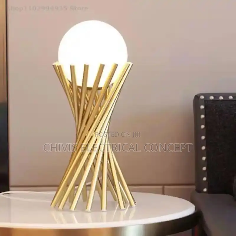 Nordic Modern Minimalist Small Waist Gold Bedside LED Desk