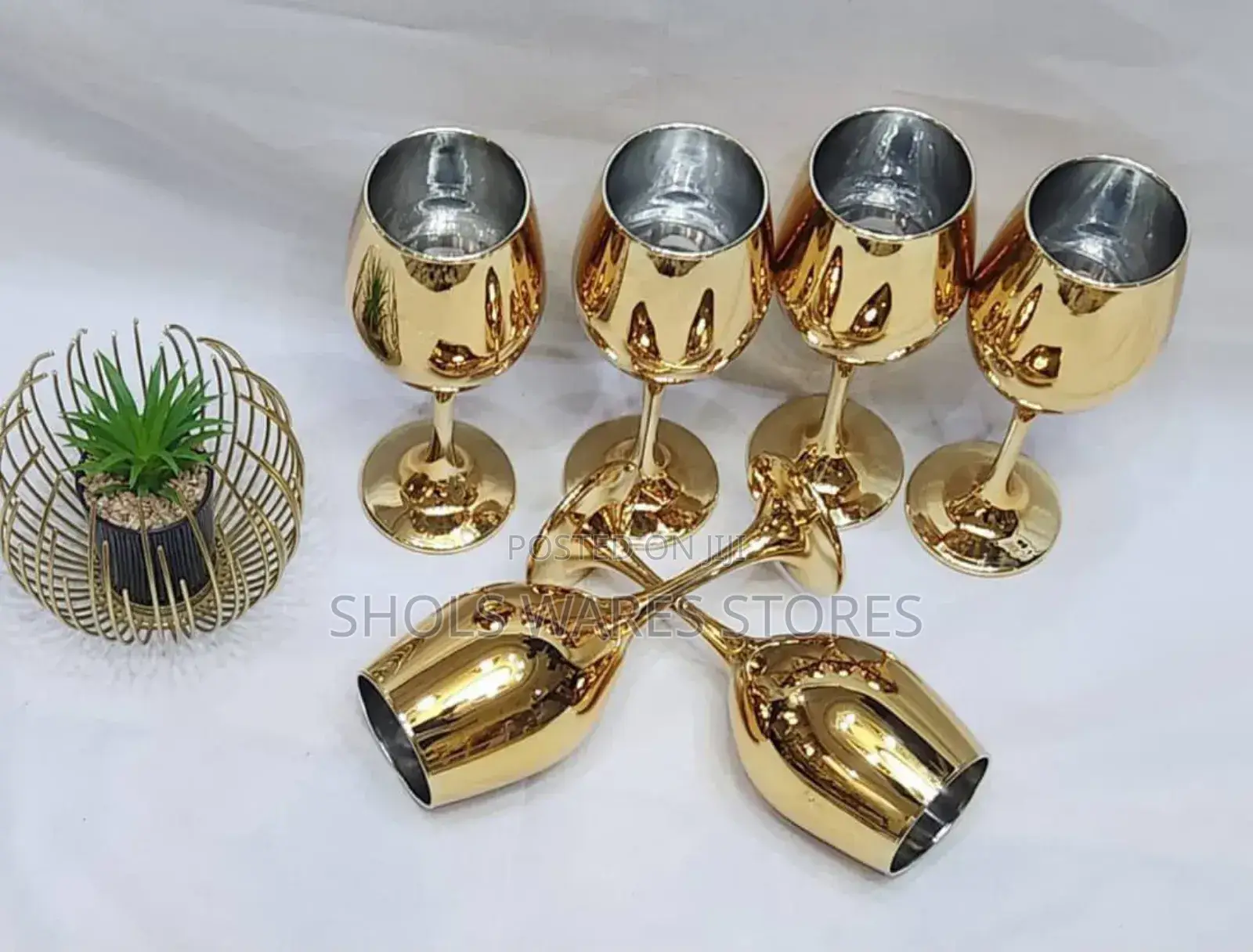 6packs Electroplated Gold /McHampagne/Wine Glass.