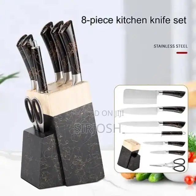 Stainless Steel Quality Marble Kitchen Knife Sets