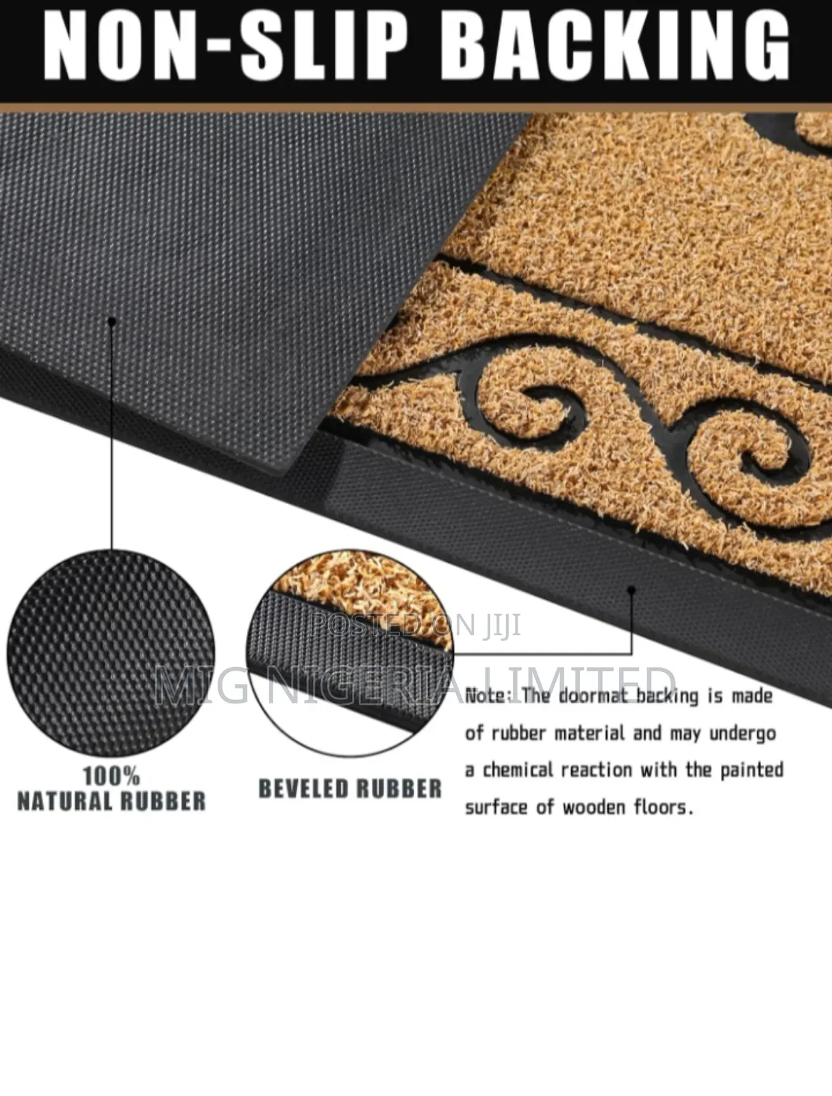 Large Front Door Coconut Fibre Outdoor Mat 80cmx120cm