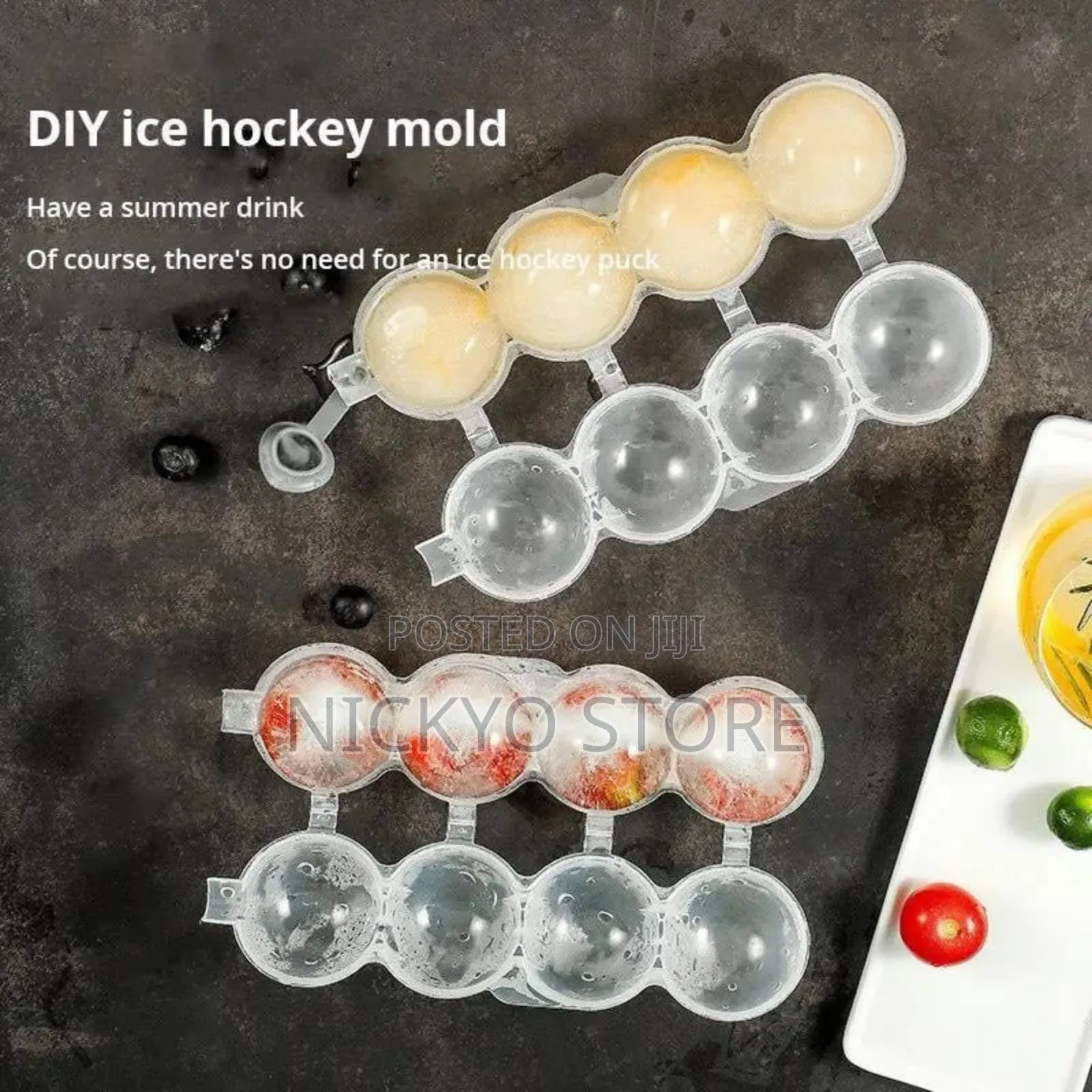 4 Cavity Round Plastic Ice Mould Ice Ball Maker