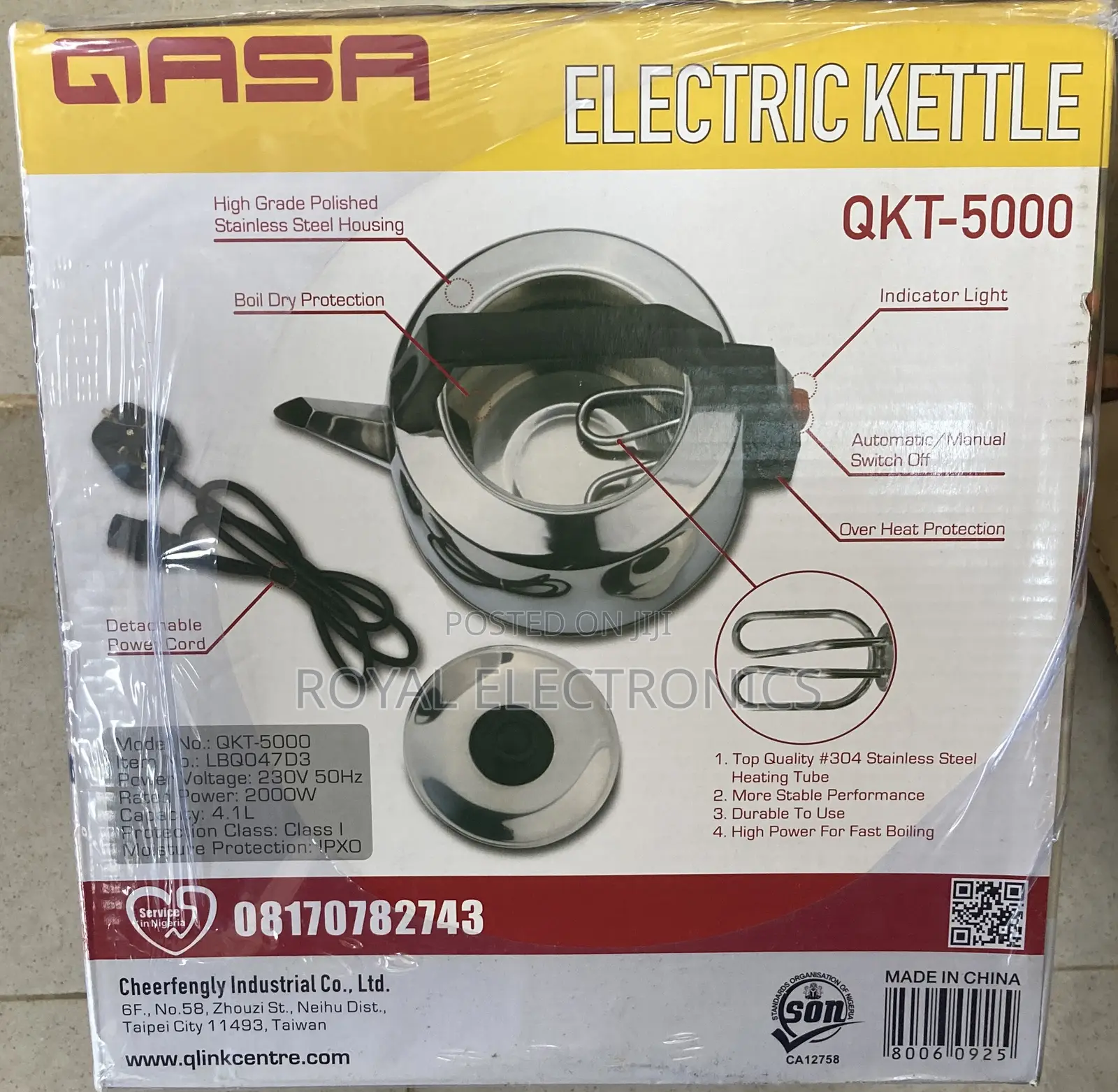 QASA High Grade Stainless Electric Kettle