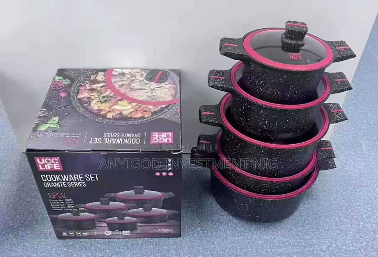 5 Set of Die Cast Stock Cooking Pots