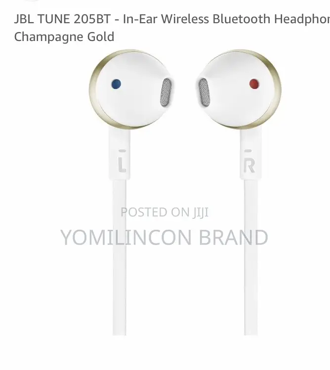 JBL Tune T205 Wireless Headphones Gold