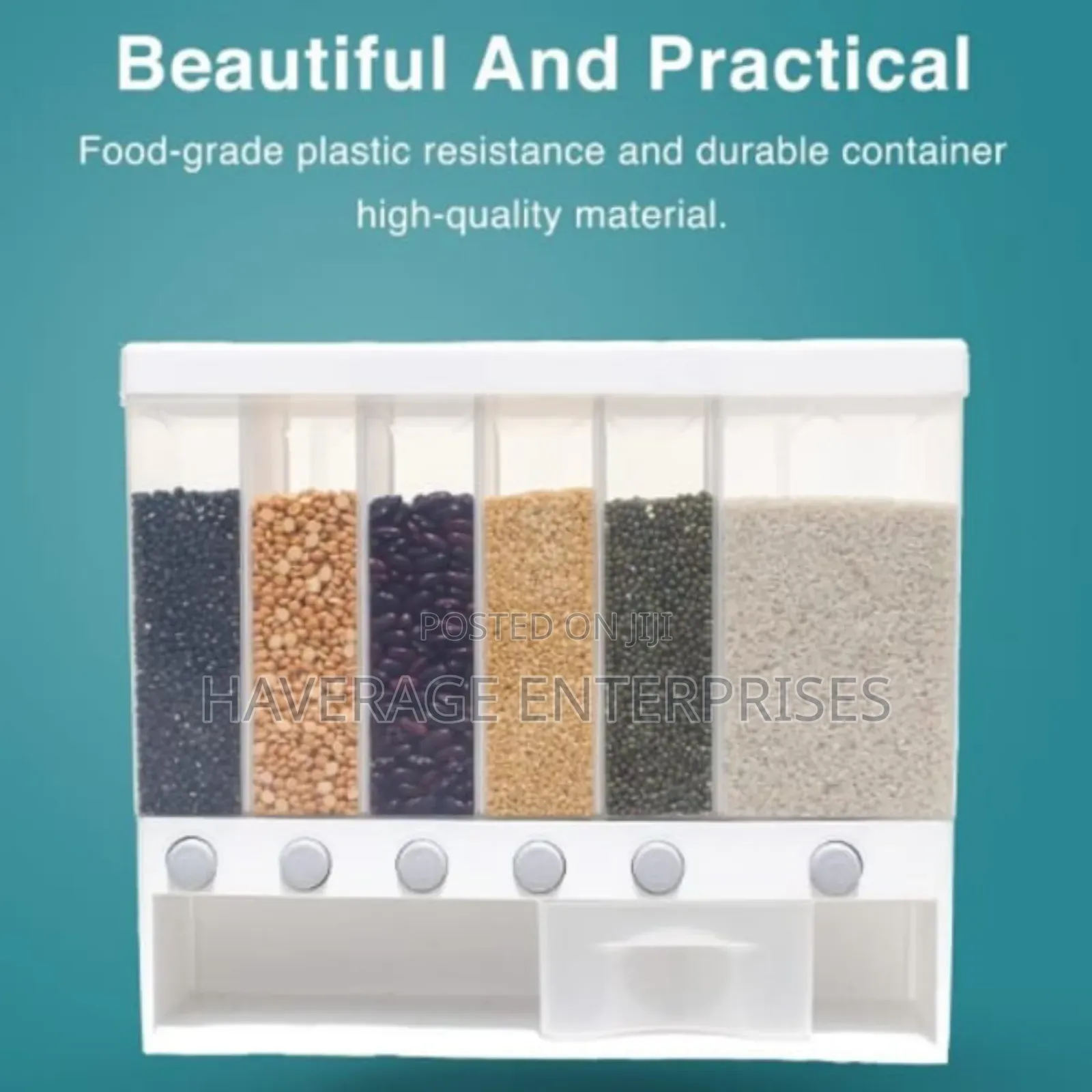 Wall Mounted Cereal Food Dispenser - 6 Grids