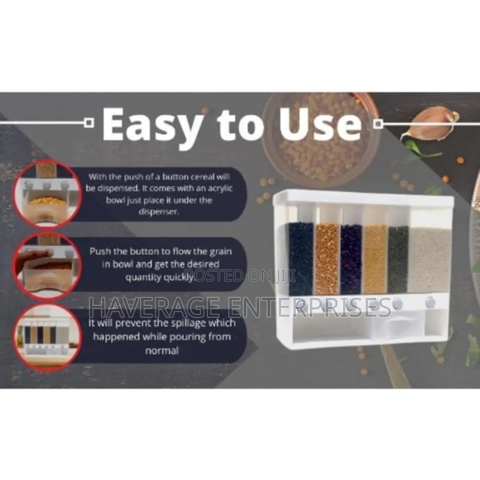 Wall Mounted Cereal Food Dispenser - 6 Grids