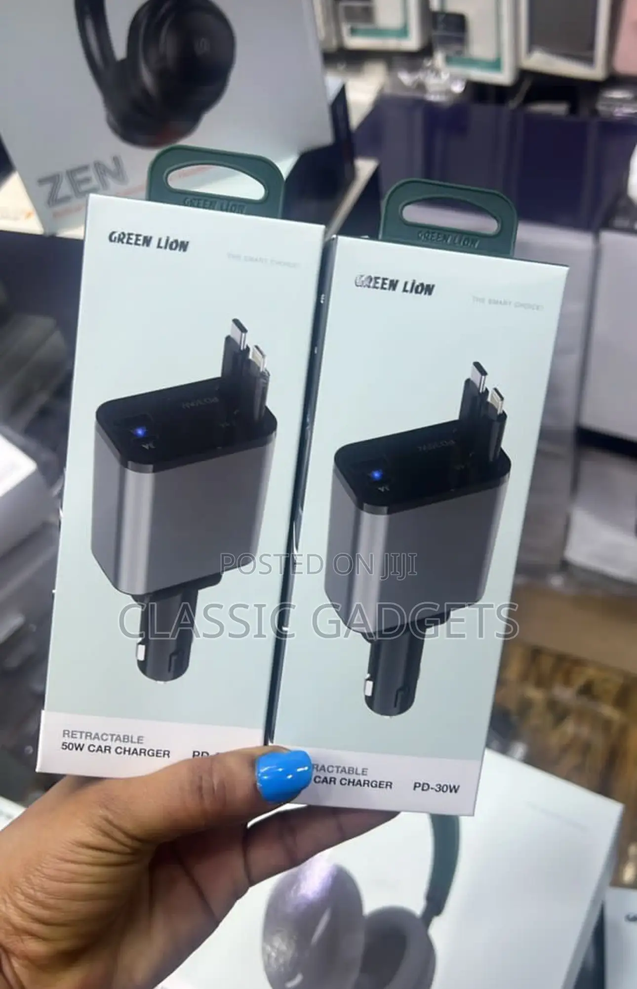 Green Lion Retractable 50W Car Charger
