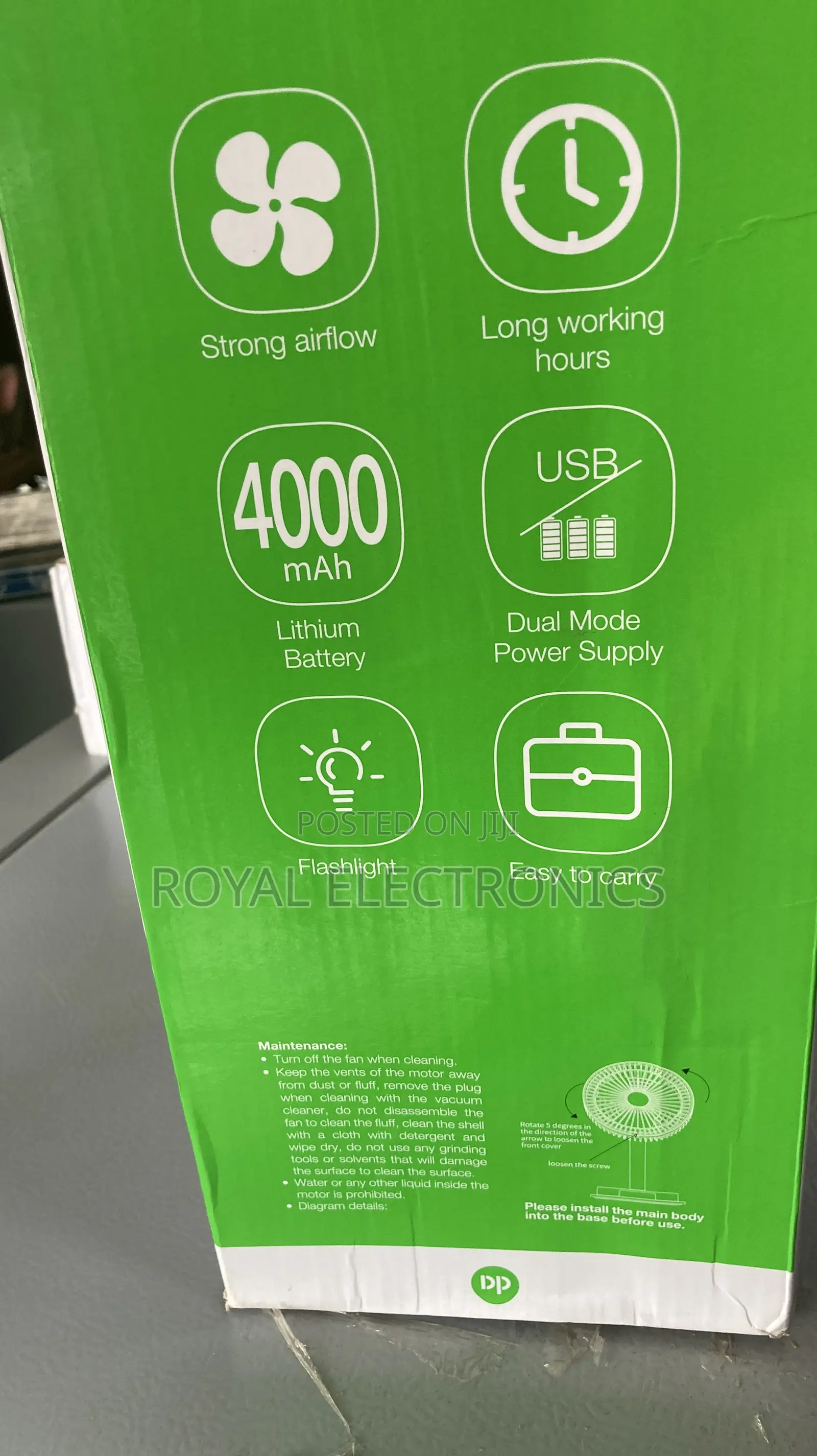 Portable Rechargeable Fan With 3 Gear Speed