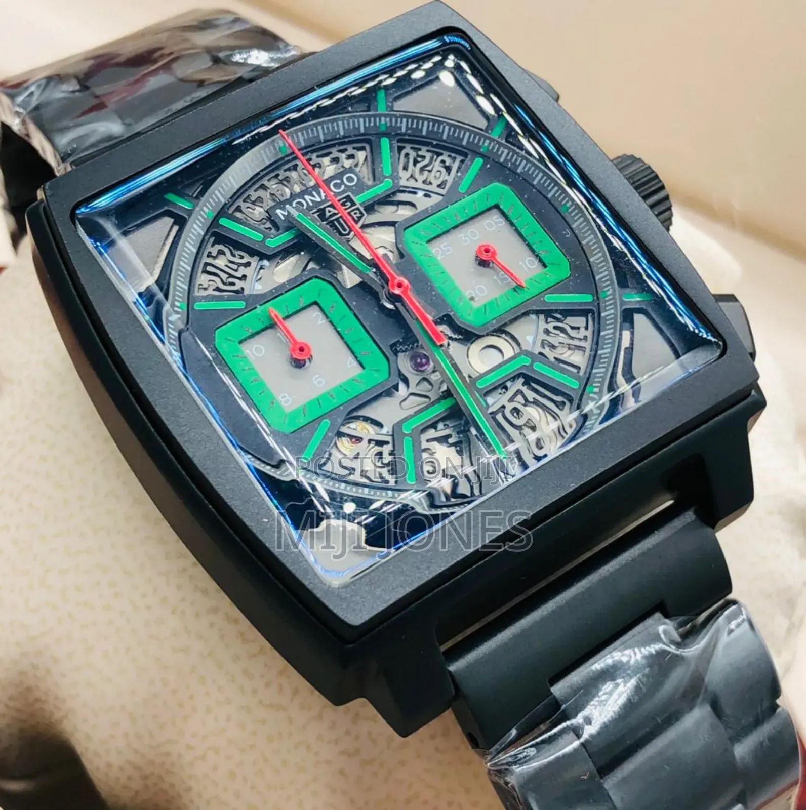 Monaco Tag Heuer Black Chain