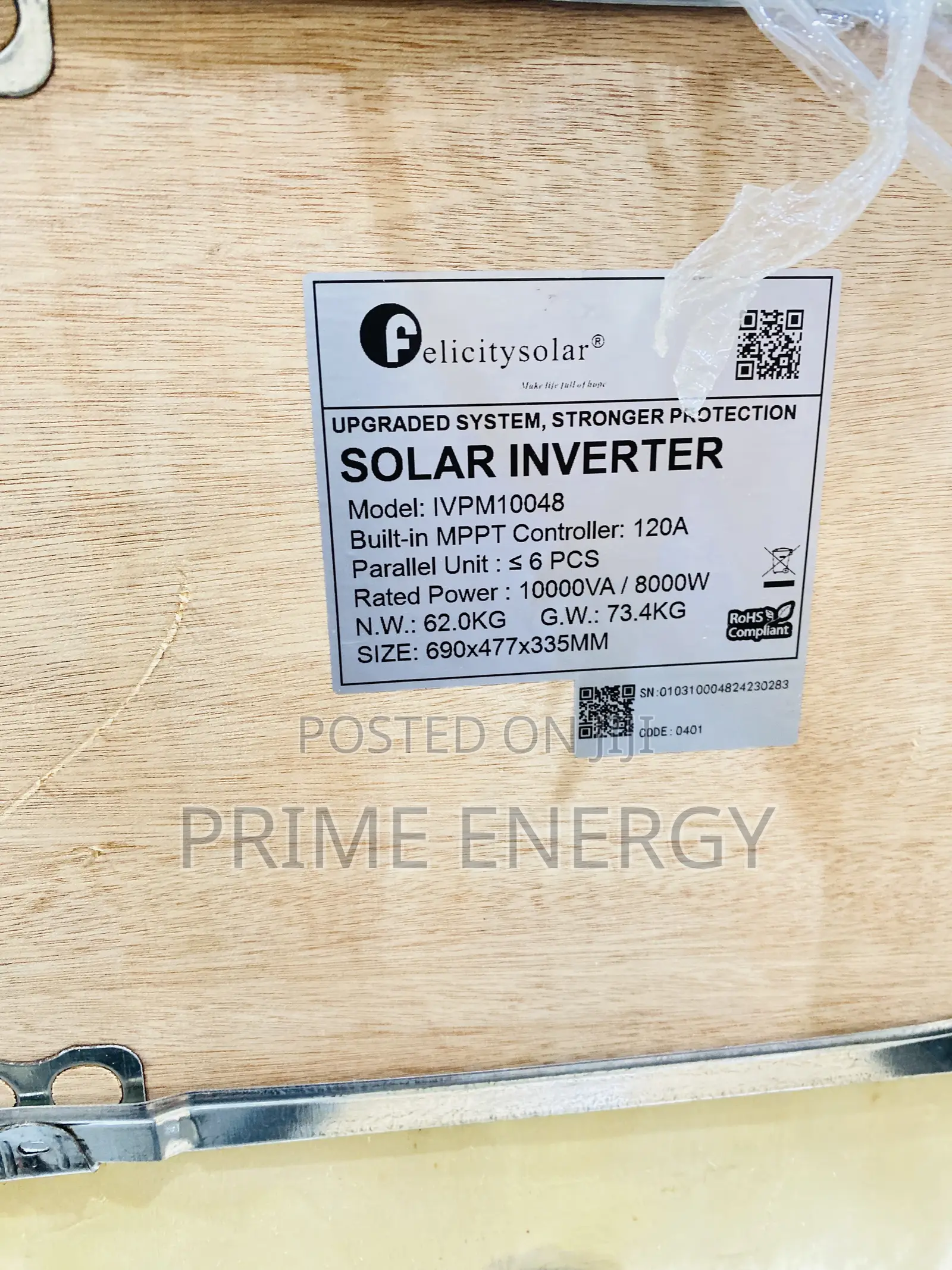 Felicity Solar 10kva Hybrid Inverter MPPT 120A