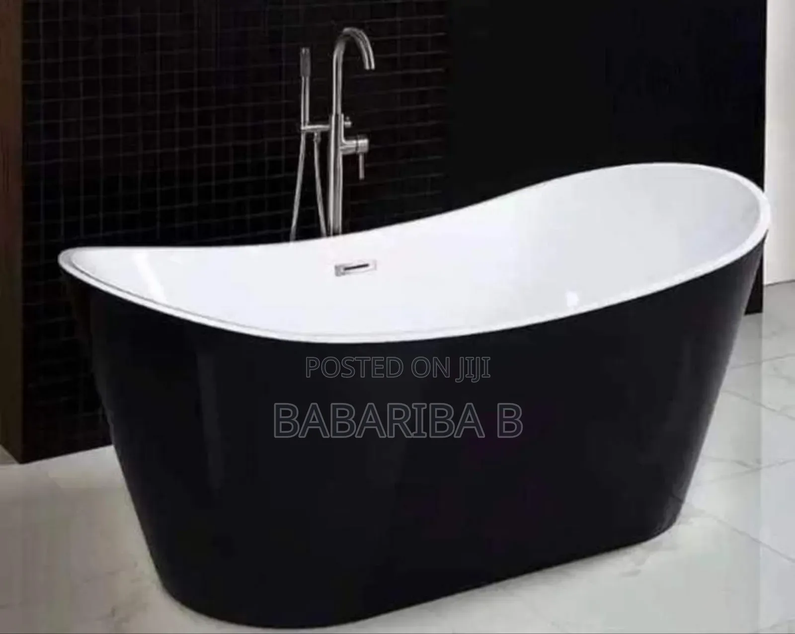 Black Smart Acrylic Bathtub