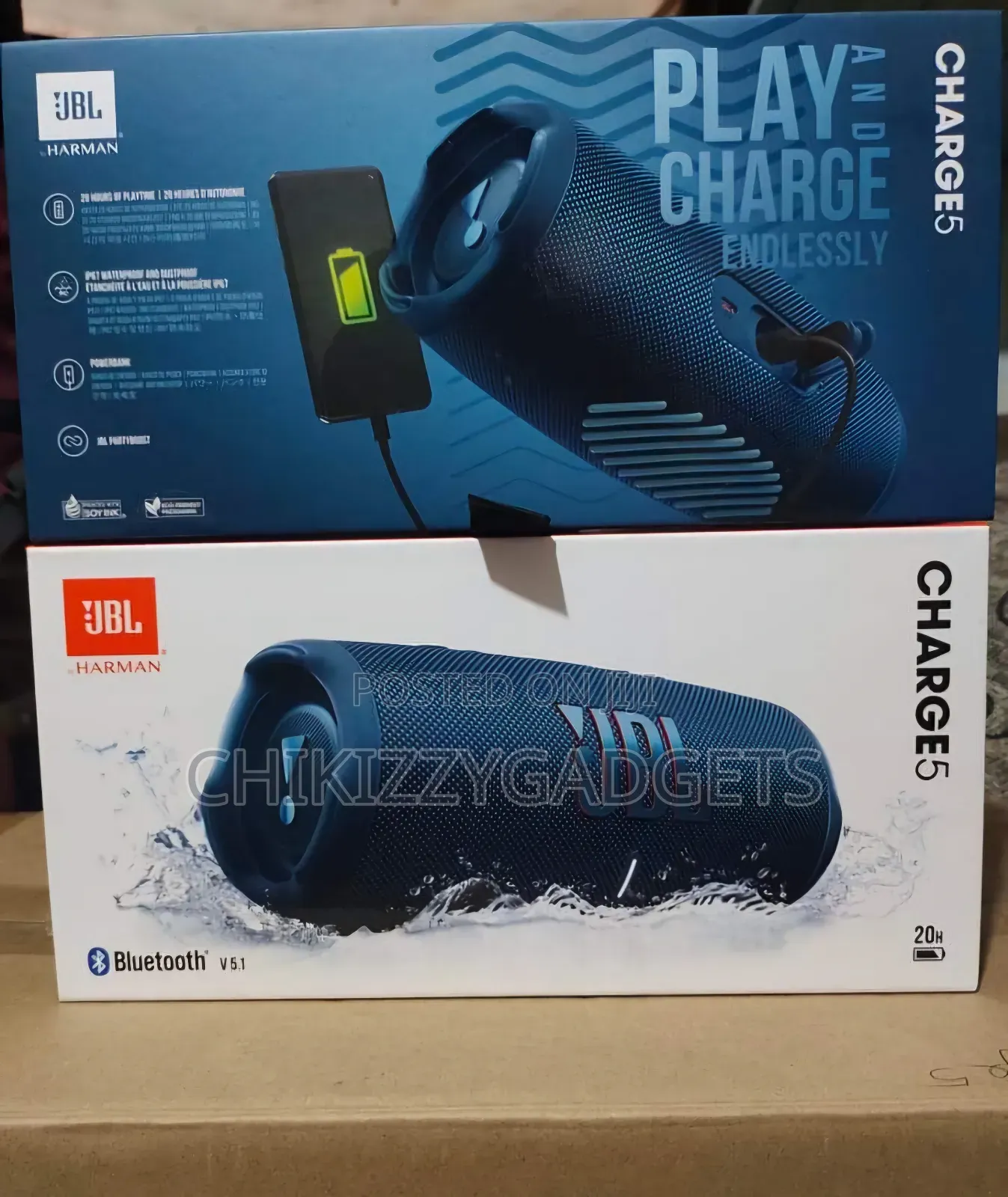 Brand New JBL Charge 5 Speaker (Blue)