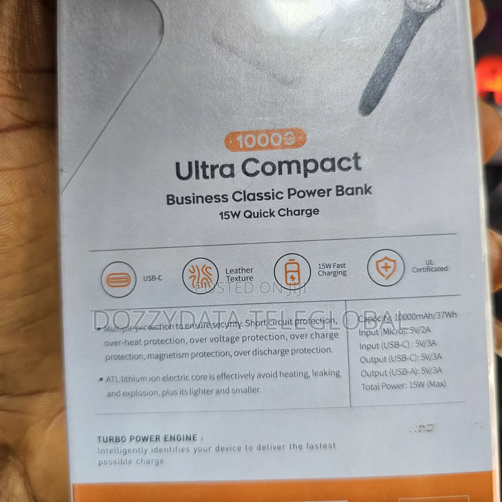 LDNIO Ultra Compact Business 10000MAH Power Bank 15W PQ1020