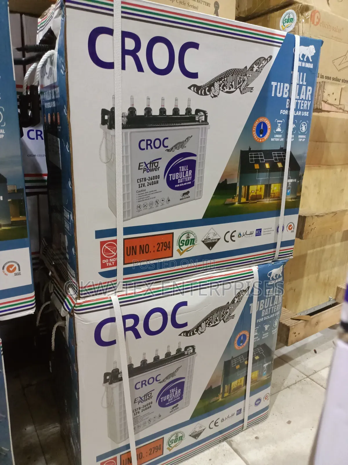 240ah 12V Croc Tall Tubular Battery