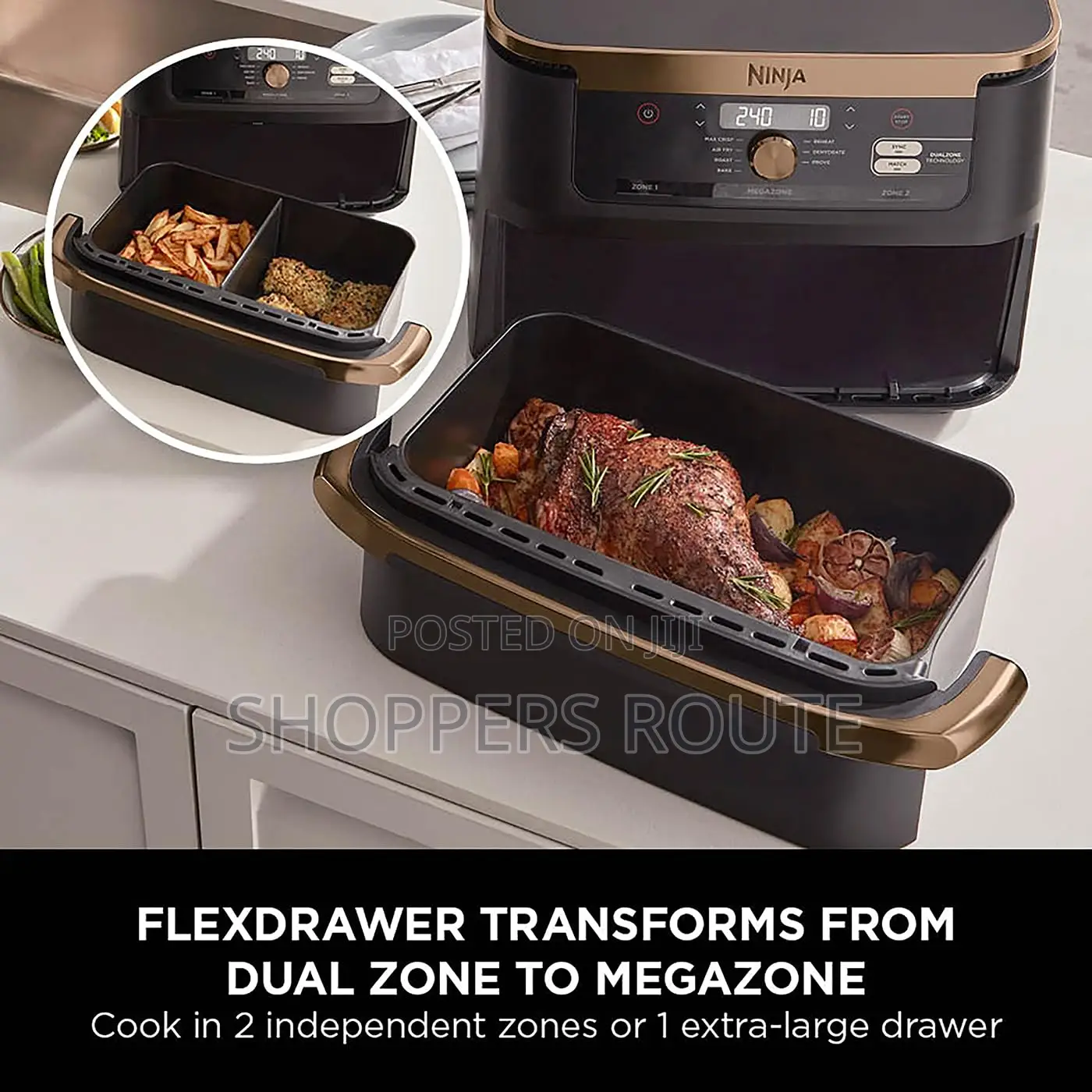 Ninja Foodi Flexdrawer 10.4L Dual Zone 7-in-1 Air-fryer