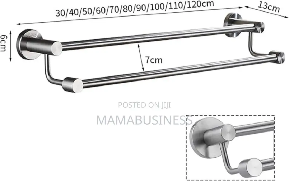 Stainless Steel Double Layer Towel Hanger (80cm)