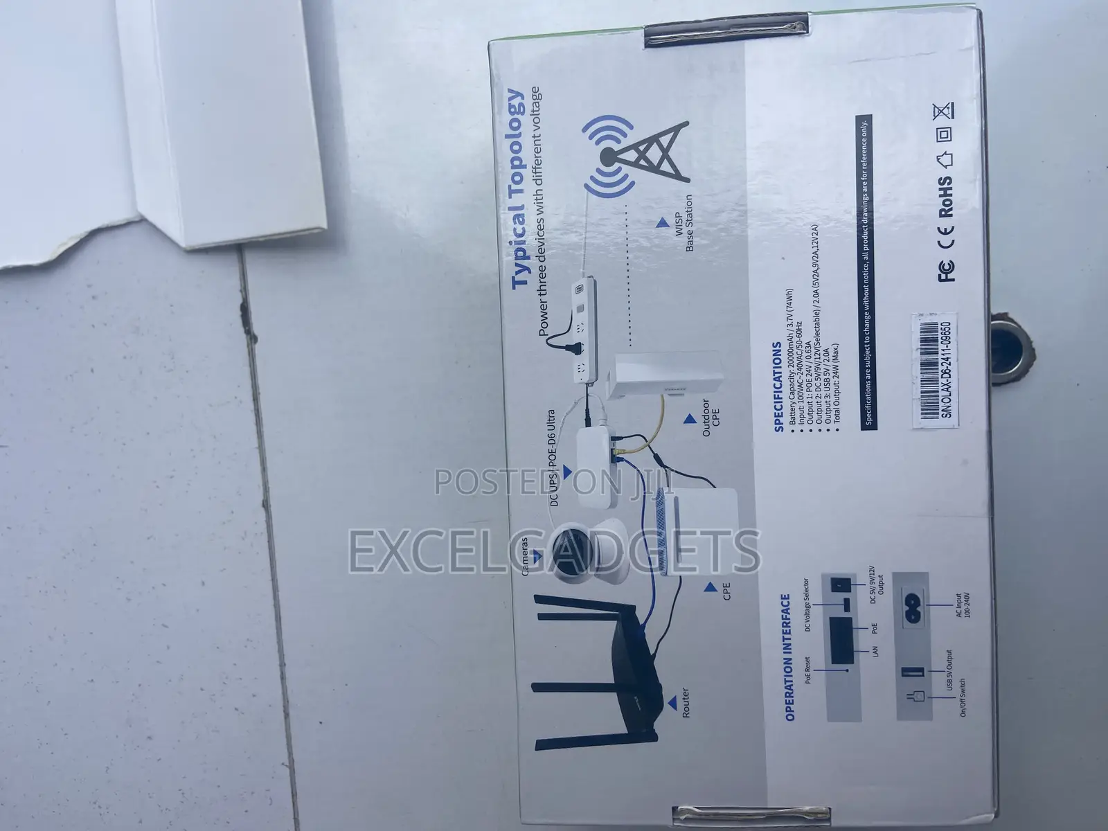 Smart Mini Dc / Router Power Bank , 24 Watts -20000mah