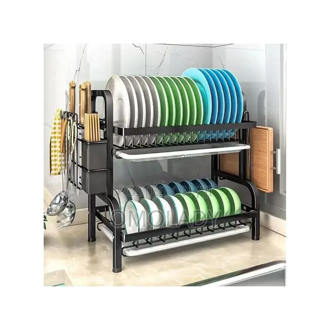 2 Tiers Stainless Steel Plate Rack