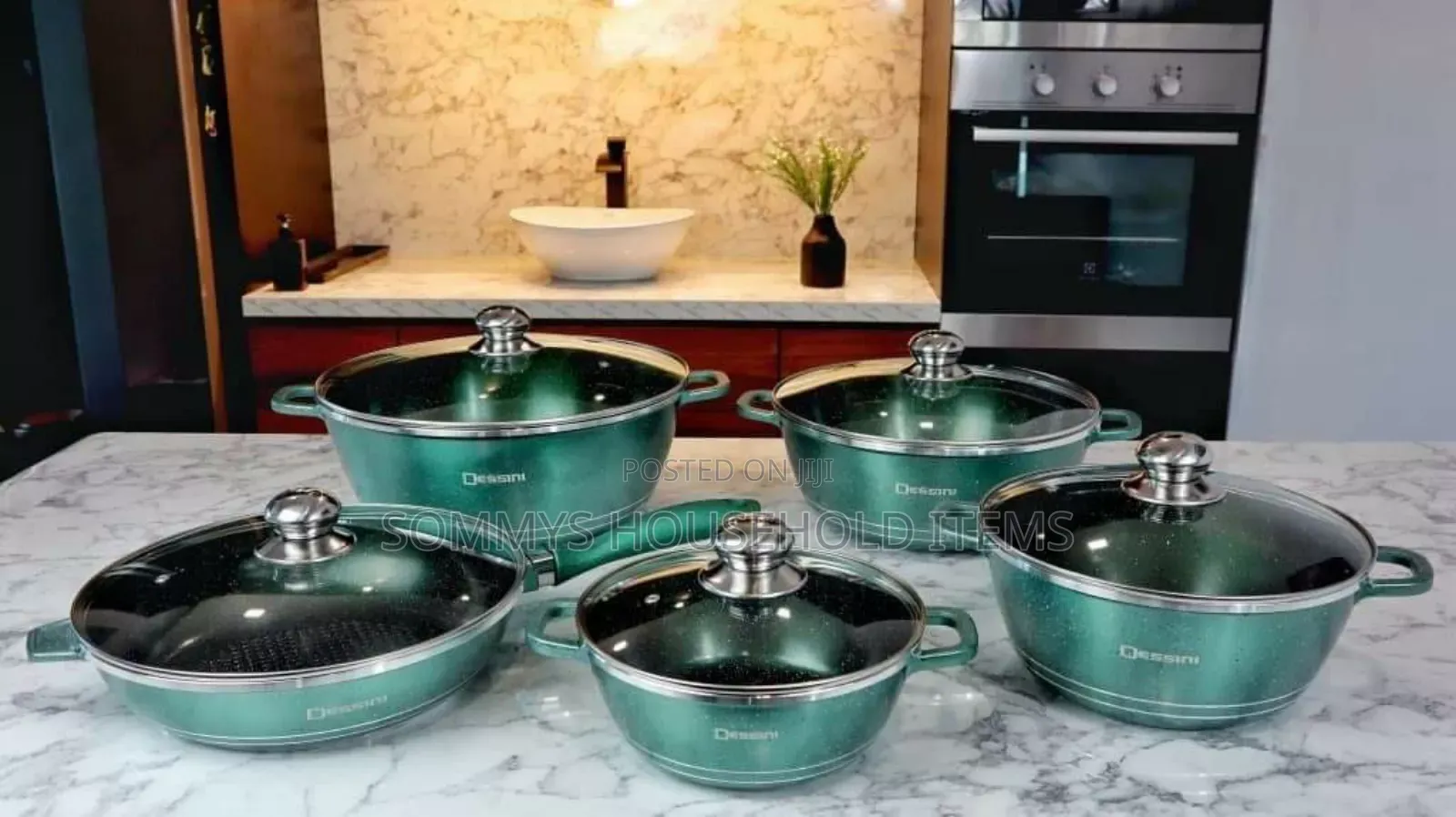 12pcs Granite Cookware Pots Set With Frypan (Blue Colour)