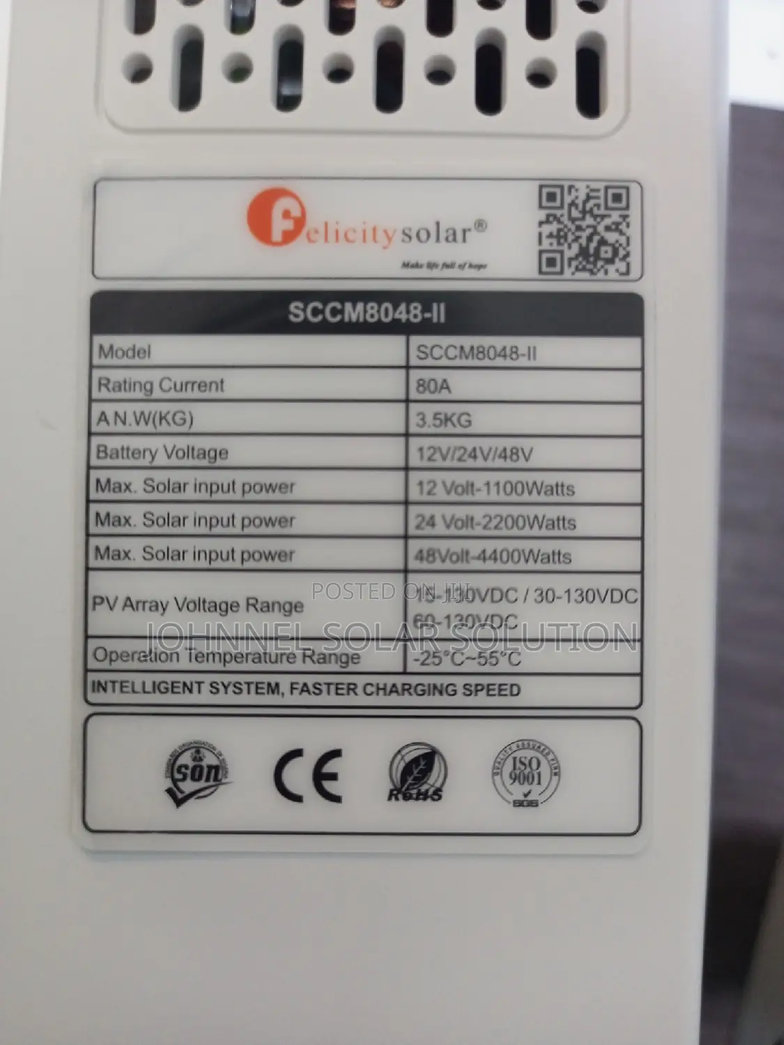 80A 48V Felicity Solar MPPT Charge Controller